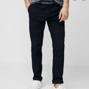 Express Skinny Chambray Trim Comfort Stretch Chino